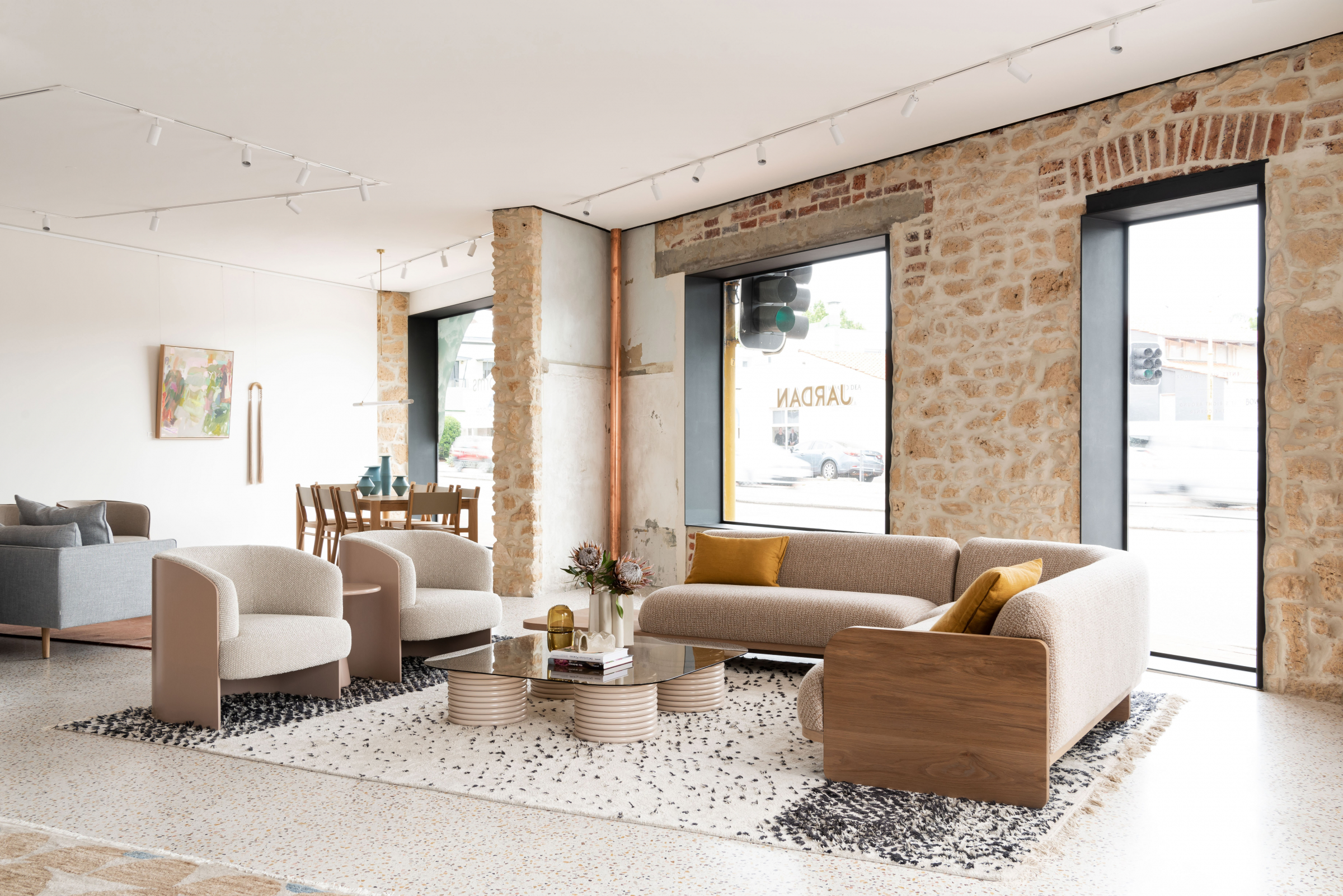 Modern living room with stylish furniture and decor from Jardan featuring neutral tones and natural textures.