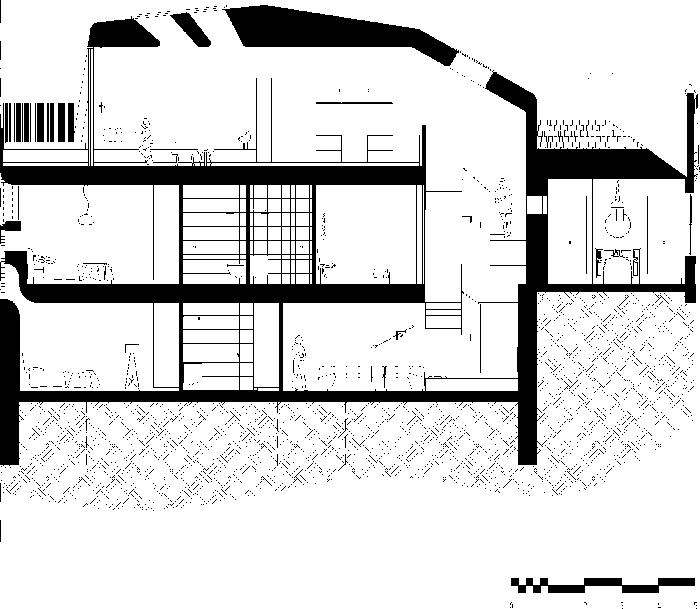 Black and white illustration of a stylized snail, part of "Escargot".