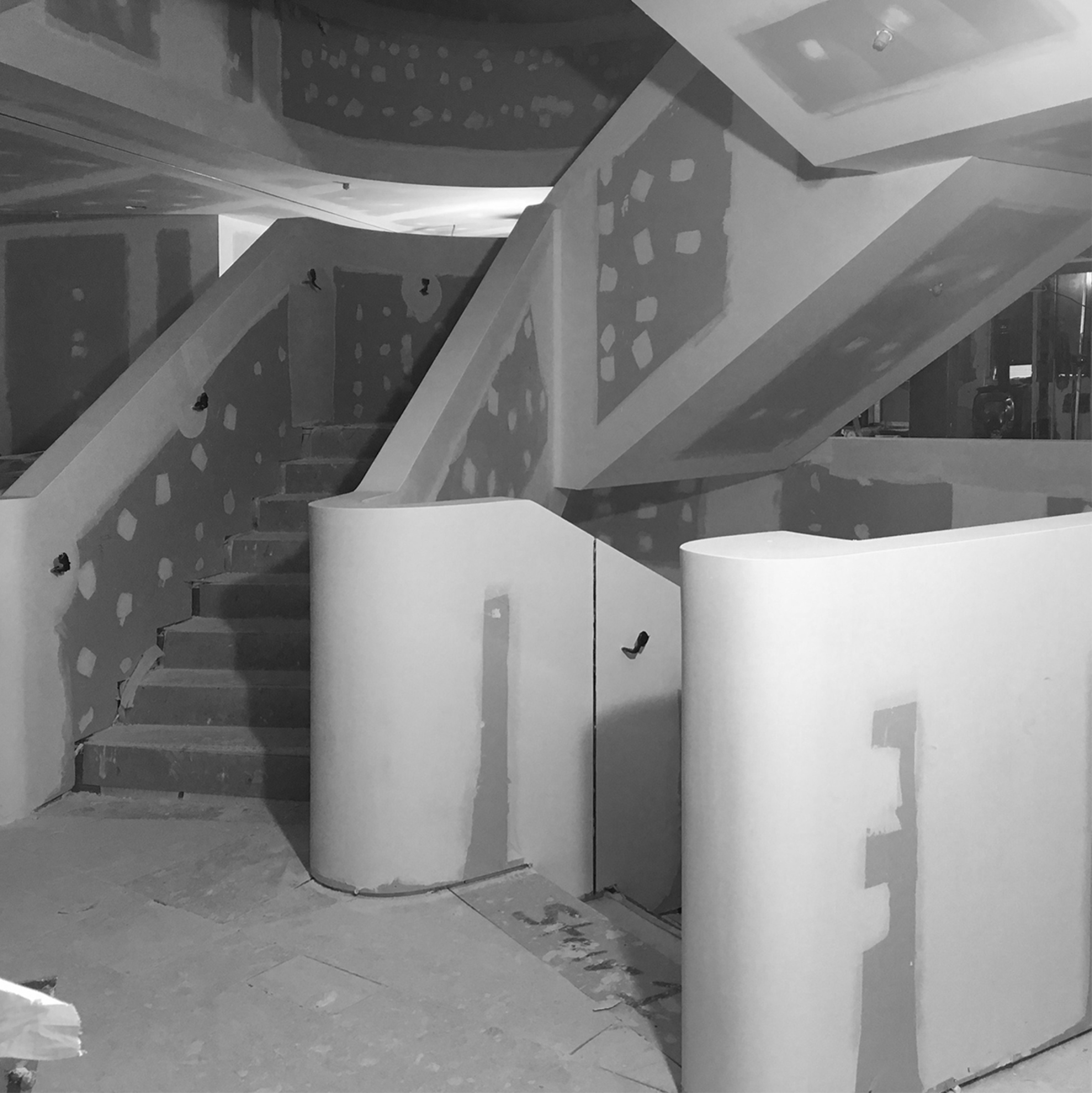 Construction progress of a modern staircase in Jardan, Sydney.