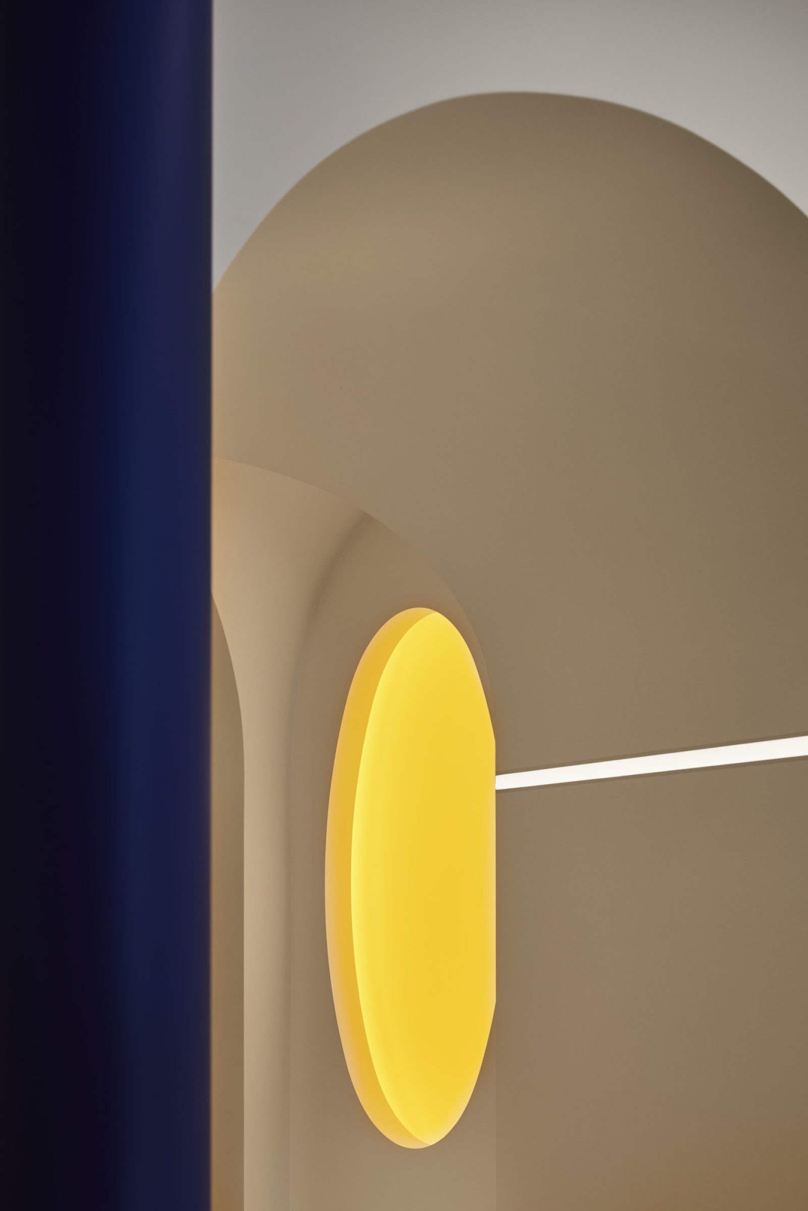 Abstract architectural design with yellow and blue elements from Lux-Fx.