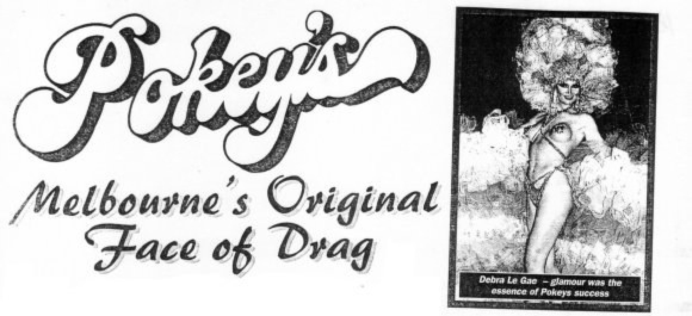 Promotional image for Prince Dining Room featuring Pokey's, Melbourne's original face of drag.